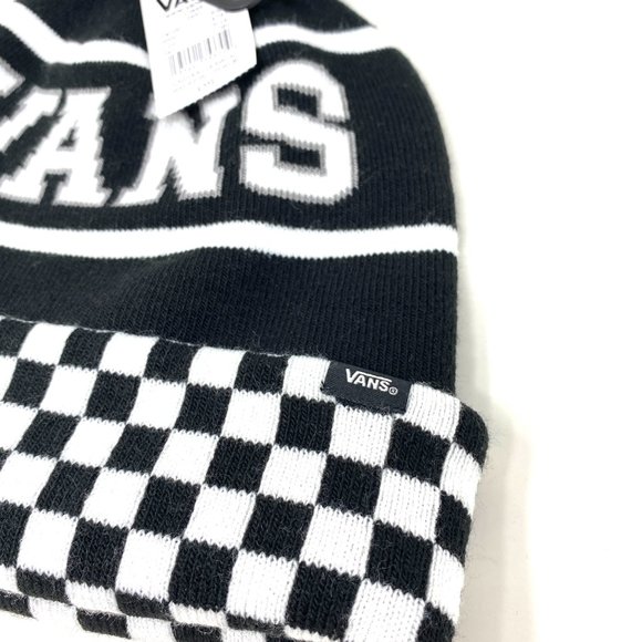 Vans WM Spirit Pom Black Checker Beanie Skateboarding Hat Women Men VN0A5LG3BLK - Picture 7 of 9